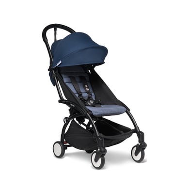 BABYZEN Kinderwagen YOYO2 6+ Black mit Textilset Air France Blue von Babyzen