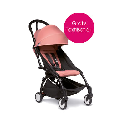 BABYZEN Kinderwagen YOYO2 6+ Black mit Textilset Ginger von Babyzen