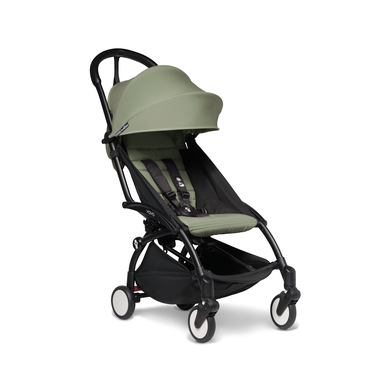 BABYZEN Kinderwagen YOYO2 6+ Black mit Textilset Olive von Babyzen