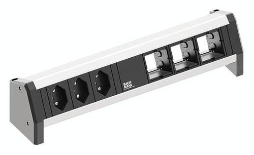 Bachmann 902.010 Steckdosenleiste ohne Schalter Schwarz, Aluminium CH-Stecker von Bachmann