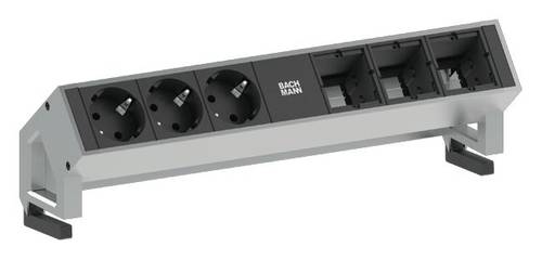 Bachmann 902.402 Steckdosenleiste ohne Schalter Schwarz, Aluminium Schutzkontakt von Bachmann