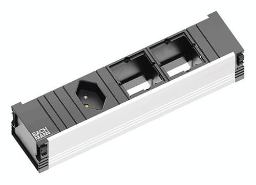 Bachmann 912.016 Steckdosenleiste ohne Schalter Aluminium, Schwarz CH-Stecker von Bachmann