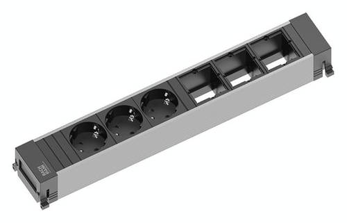 Bachmann 916.007 Steckdosenleiste ohne Schalter Aluminium, Schwarz Schutzkontakt von Bachmann