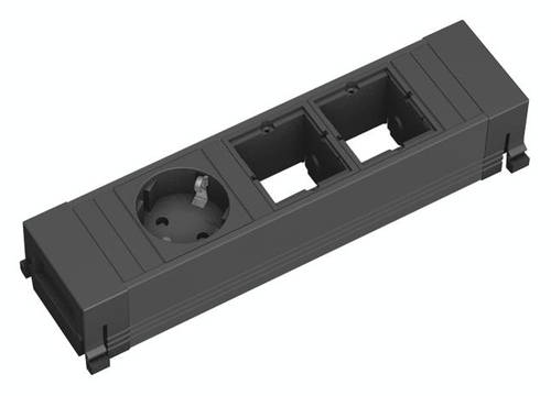 Bachmann 916.061 Steckdosenleiste ohne Schalter Aluminium, Schwarz Schutzkontakt von Bachmann