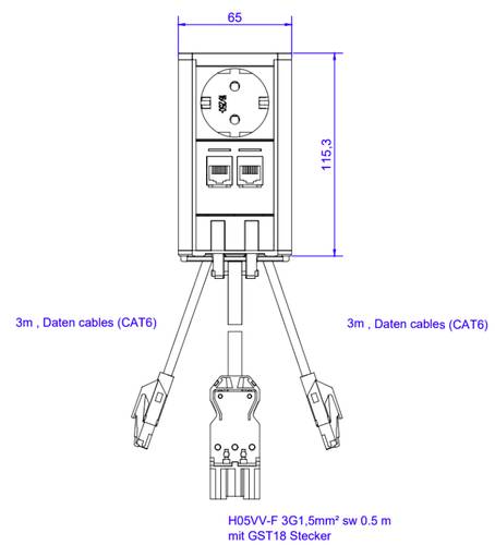 Bachmann 9280040 Steckdosenturm Aluminium von Bachmann