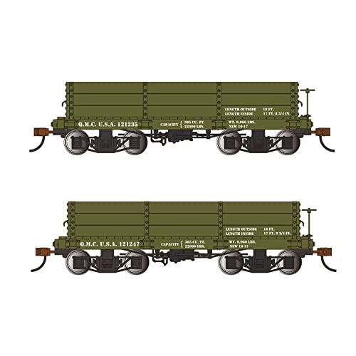 Bachmann Spur On30 18' Wood Low-Side Gondola US Quartermaster 2 Stück von Bachmann