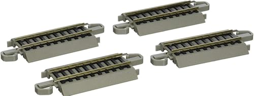 Bachmann Trains 44512 Snap-Fit E-Z 3” Straight Track (4/Card) -Nickel Silver Rail with Gray Roadbed-HO Scale, Grey, 6 UK von Bachmann Trains