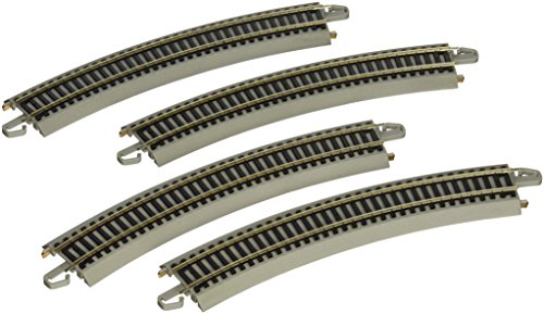 Bachmann Trains E-Z TRACK REVERSING 18" RADIUS CURVED (4/card) - NICKEL SILVER Rail With Grey Roadbed - HO Scale von Bachmann