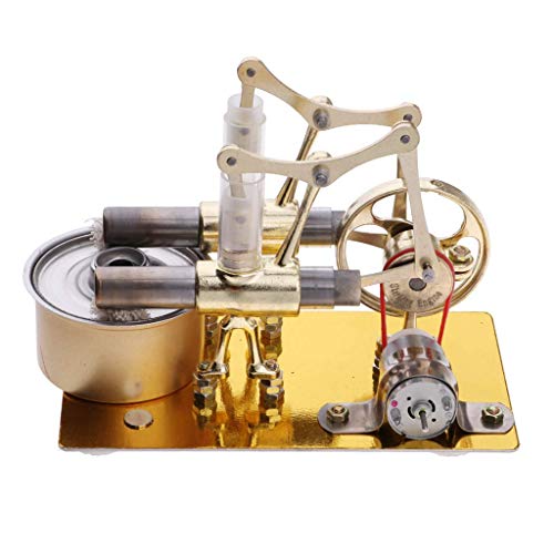 Backbayia 2 Zylinder Stirling Engine Modell Motor Verbrennung interner Stromerzeuger mit Heißluftmotor von Backbayia