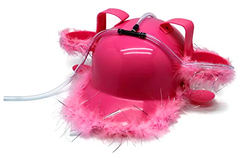 Bada Bing ROSA Federn Bierhelm Tussi Trinkhelm Verkleiden JGA Bauhelm Getränkehalter Bierhalter Karneval 65 von Bada Bing