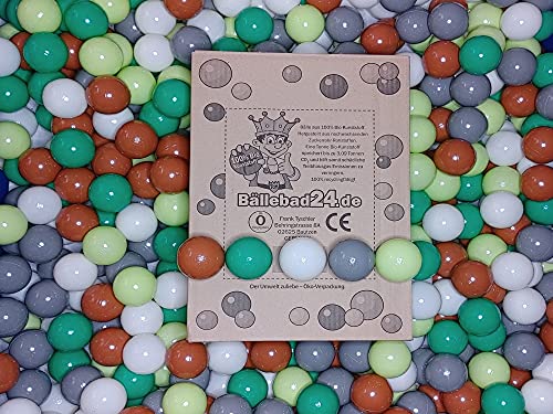 200 Bälle, Bio-Kunststoff Bällebad Bälle aus nachwachsenden Zuckerrohr - Rohstoffen, 6cm Ø, Kindergarten und Gewerbequalität - BB01 von Bällebad24