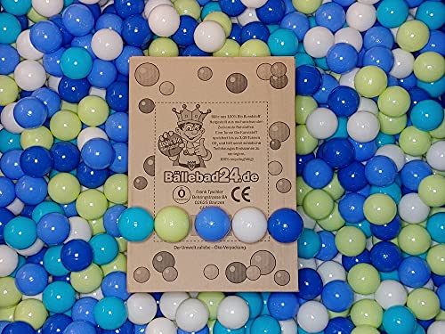 300 Bälle, Bio-Kunststoff Bällebad Bälle aus nachwachsenden Zuckerrohr - Rohstoffen, 6cm Ø, Kindergarten und Gewerbequalität - BB02 von Bällebad24