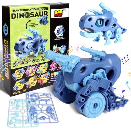 Dinosaurier Transformationsroboter Spielzeug mit Deformation Triceratops und Geschütz, Actionfiguren -Spielzeug für Jungen und Mädchen von Baeroly