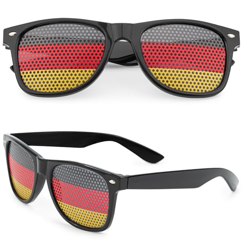 Em Fanartikel Deutschland, Fussball Em Fanartikel, 2 Stück Sonnenbrille mit Deutschland Design, Deutschland Brille Sonnenbrille Deutschland Fanartikel für Em Deutschland Fan (Deutschland) von Bafiwu