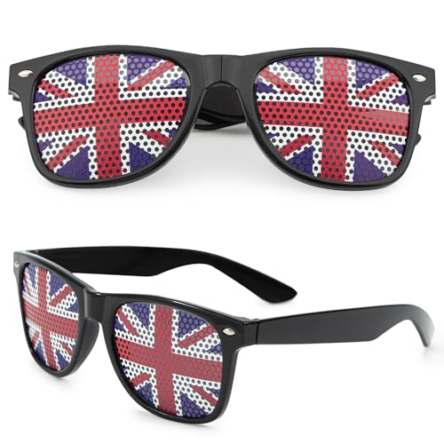 Fussball Em Fanartikel, 2 Stück Sonnenbrille mit England Design, England Brille Sonnenbrille England Fanartikel für Em Fan von Bafiwu