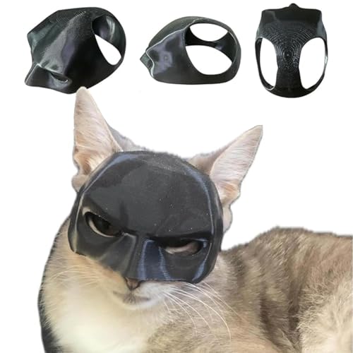 Batcat Maske, Bat Maske für Katzen,Lustige Schwarze Fledermausmaskefür Katzen,Lustige schwarzeFledermausmaske fÃrKatzen,Haustierkostüm für Halloween oder den TäglichenSpaß 2.3"H x 3.4"W x 4.7"L von Bagalqio