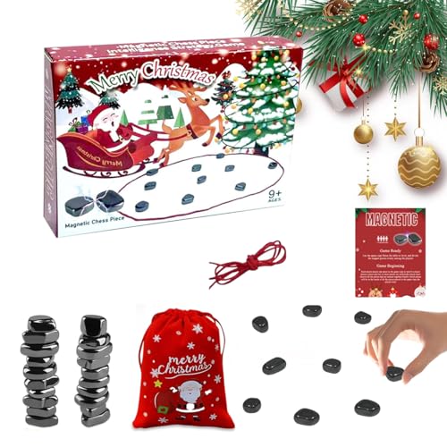 Magnetspiel Weihnachtsedition, Magnetisches Schachspiel, Schachbrett Magnetisch,Tragbares Schachbrett Magnetisch, Tisch-Magnetspiel für Camping, Familientreffen, Partyspiele,Reise für 1-4 Spielers. von Bagalqio