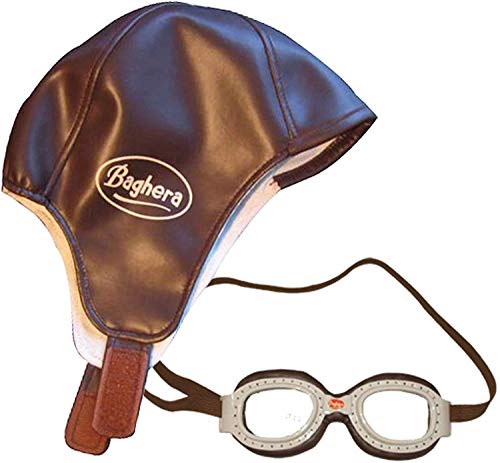 Baghera Fliegerbrille und Fliegermütze für Kinder | Pilotenmütze und Pilotenbrille Vintage Look für Kinder ab 3 Jahren | Retro Fliegerbrille und Fliegerkappe Set für Kinder von Baghera