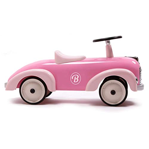 Baghera Rutschauto Blütenblatt Rosa | Rutschfahrzeug Rosa für Kinder mit zahlreichen lebensechten Details | Retro Rutschwagen für Kinder ab 1 Jahr von Baghera