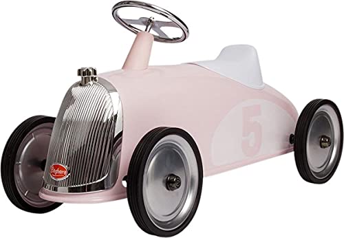 Baghera Rutschauto Blütenblatt Rosa | Rutschfahrzeug XL Rosa für Kinder mit zahlreichen lebensechten Details | Retro Rutschwagen für Kinder ab 2 Jahren von Baghera