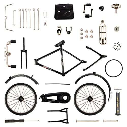 Bahan alamy Fahrrad Modell Spielzeug, DIY Retro Fahrrad Modell Ornament, Finger Fahrrad, Fahrrad Modell Ornament, 1:10 Mini Fahrrad Spielzeug Schlafzimmer Büro Dekor Geschenk für Kinder (schwarz) von Bahan alamy