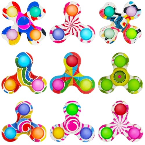 9er Set Fidget Spinner Bulk, Metall Tri Spinner für Kinder & Erwachsene, langlebiger Handspinner zum Stressabbau, ideal als Weihnachtssockenfüller, Partygeschenke oder Tütenfüllgut 9er Set Fidget Spinner Bulk, Metall Tri Spinner für Kinder & Erwachsene, langlebiger Handspinner zum Stressabbau, ideal als Weihnachtssockenfüller, Partygeschenke oder Tütenfüllgut von BaiDekun