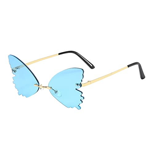 Festival Accessoires Damen Schmetterling Transparent Outdoor Festival Brille Mode Festival Zubehör Hippie Hawaii Party Brillen Lustige Sunglasses Coole Stylisch Sonnenbrille Schicke Sonnenbrillen von Baiomawzh