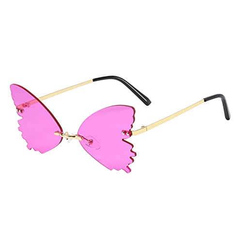 Festival Accessoires Damen Schmetterling Transparent Outdoor Festival Brille Mode Festival Zubehör Hippie Hawaii Party Brillen Lustige Sunglasses Coole Stylisch Sonnenbrille Schicke Sonnenbrillen von Baiomawzh