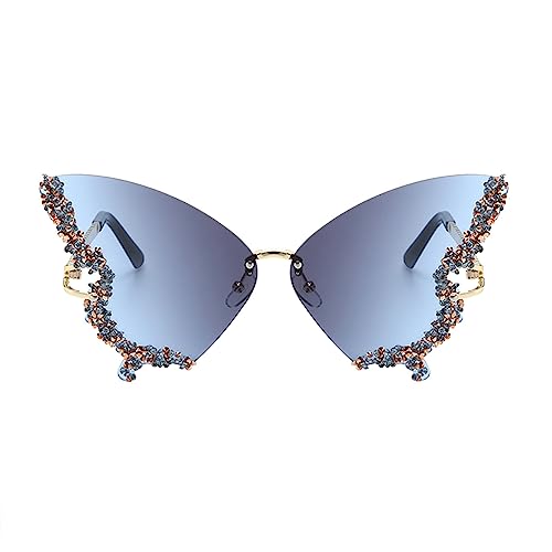 Festival Accessoires Damen Schmetterling Travel Witzig Sonnenbrille Mode Transparent Festival Brille Hippie Lustig Sunglasses Coole Party Brillen Disco Hawaii Sonnenbrillen Lustige Festival Zubehör von Baiomawzh