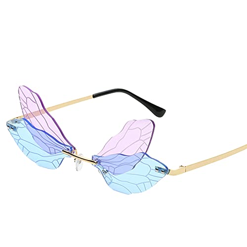 Festival Brille Schmetterling Travel Stylisch Festival Brille Outdoor Coole Sonnenbrille Transparent Disco Party Brillen Witzig Hippie Sunglasses Lustig Hawaii Festival Zubehör Schicke Sonnenbrillen von Baiomawzh