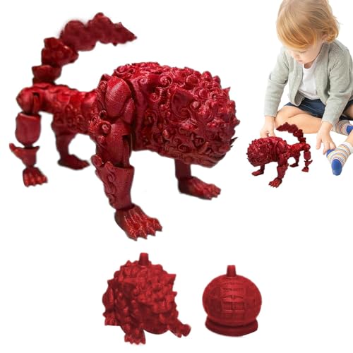 Bajbumgn 3D-gedrucktes Löwenspielzeug,3D-gedruckte Löwenfigur | Realistische flexible Gelenke Löwe Actionfigur Spielzeug - Gemeinsame bewegliche Figur, Heimdekoration, Schreibtischspielzeug für Kinder von Bajbumgn