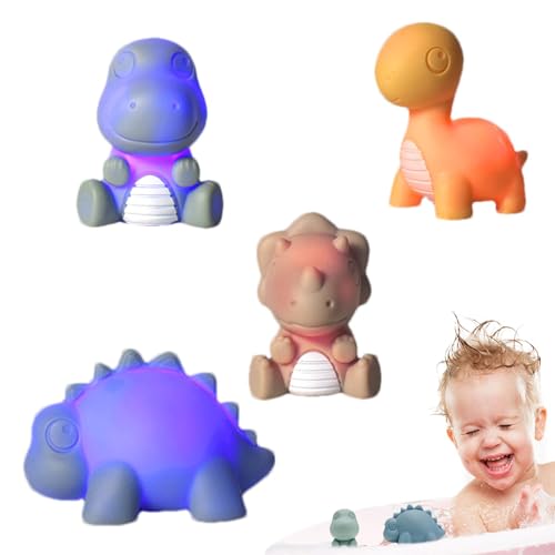 Bajbumgn Leuchtendes Schwimmspielzeug, Badewannenspielzeug für Kleinkinder - 4 Stück leuchtende Badewannen-Tierspielzeuge für Kleinkinder für die Dusche | Farbwechselndes, berührungsempfindliches von Bajbumgn