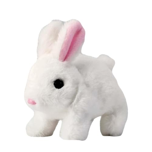 Bajbumgn My Realistic Bunny Toy, Interaktives Osterhasen Spielzeug, realistisches Stoffhasentier zum Springen, Zucken, Ohrenschütteln, elektronisches Hasenplüschspielzeug für Kinder von Bajbumgn