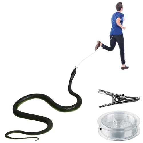 Bajbumgn Snake Prank with String Clip, Golfschlangenstreich mit Schnur und Clip, Clip-on-Schlangenstreich, Schlange an Einer Schnur, Streich, die Menschen jagt, Simulationsschlangen-Requisite von Bajbumgn