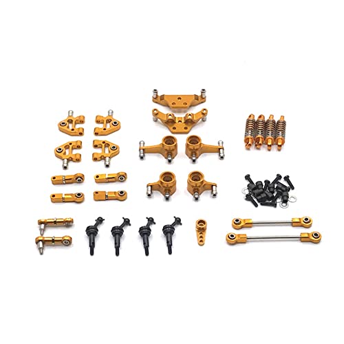 Bakemoro Metall-Komplett-Set, Upgrade-Teile, Schwingenarme, Antriebswelle für 284131 K969 K979 K989 P929 1/28 RC Auto, 1 Gelb von Bakemoro