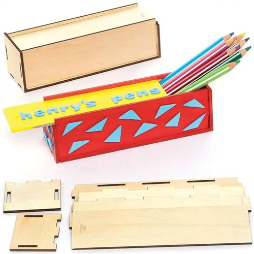 Baker Ross FC438 Girls Holz Bleistiftbox Bastelset für Kinder, Sortiert, Mittel von Baker Ross