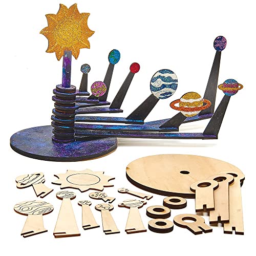 Baker Ross FX311 Sonnensystem Bastelset aus Holz-1 Stück, Kleine Planeten Bausätze, Weltall, Basteln für Kinder ab 6, Mittel von Baker Ross