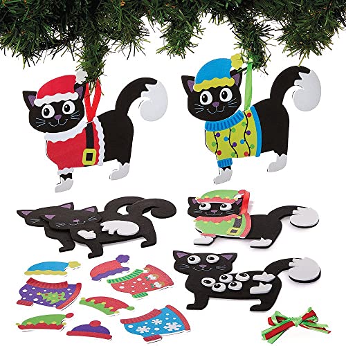 Baker Ross FX365 Katzen Moosgummi Dekoration Bastelset-8er Pack, Weihnachtsdekoration für Kinder zum Basteln, Baumschmuck Bastelsets von Baker Ross
