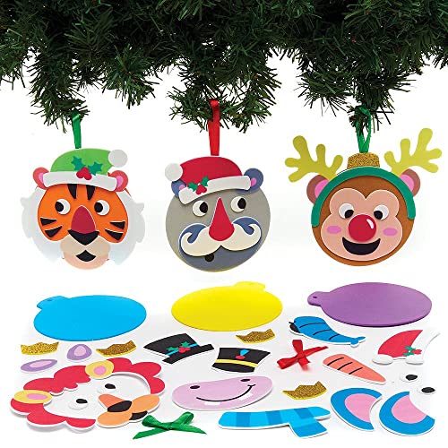 Baker Ross FX370 Dschungeltiere Moosgummi Dekoration Bastelset-8er Pack, Weihnachtsdekoration für Kinder zum Basteln, Baumschmuck Bastelsets von Baker Ross