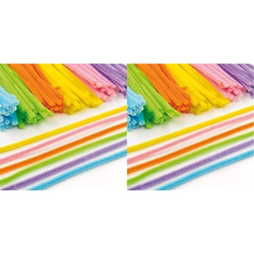 Baker Ross Großpackung Pfeifenreiniger - bunt - Osterfarben - für Kinder zum Basteln und Dekorieren - 120 Stück, 30 cm (Packung mit 2) von Baker Ross