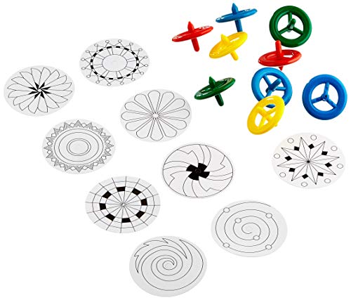 Baker Ross EK164 Kreisel zum Ausmalen für Kinder zum Dekorieren und Spielen, toll als Mitgebsel und Geschenk-(12 Stück), sortiert, 6,5 cm, 12 Pack von Baker Ross