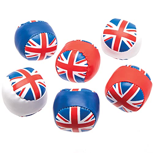 Baker Ross PJ135 Union Jack Mini-Ball, weich, für Kinder, Krönung, Party, Souvenir, 6 Stück von Baker Ross