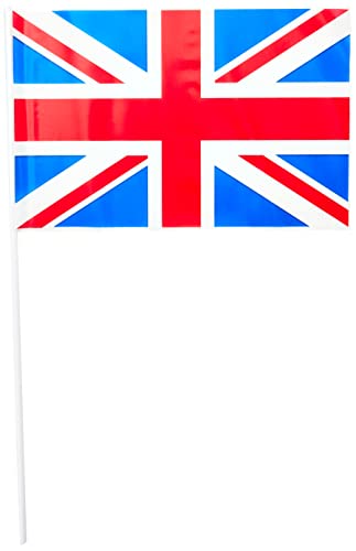 Baker Ross PJ145 Union Jack Hand Waving Flaggen – 12 Stück, Kings Coronation 2023 Street Party von Baker Ross