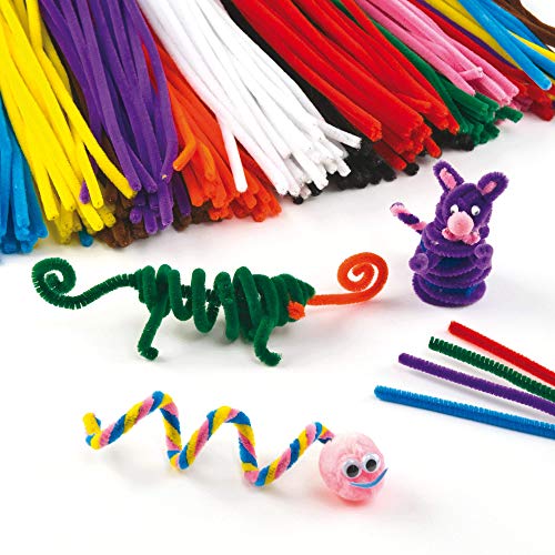 Baker Ross EV6832 Ross Großpackung Pfeifenreiniger - bunt - für Kinder zum Basteln und Dekorieren - 120 Stück, 30 cm, Sortiert, Regenbogenfarben von Baker Ross