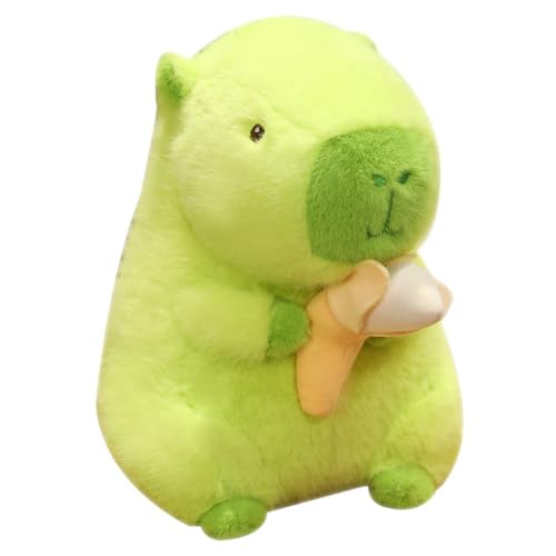 BakerMiche Grünes Capybara Plüschtier Kissen Spielzeug Kuscheltiere schlafendes Kuscheltier Cartoon Tier Kuschelkissen Flauschiges Capybara Plüschtier für Kinder und Erwachsene von BakerMiche