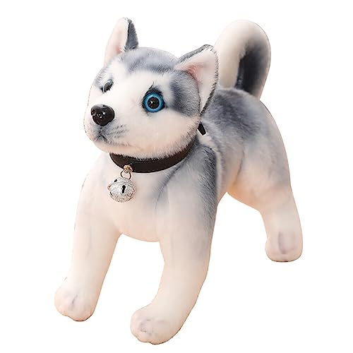 BakerMiche Stofftier Puppe Plüschtier Husky Plüschtier Simulationstierfiguren Hund Stofftier Umarmungskissen kuscheliges Stofftier Geburtstagsgeschenke für Kinder von BakerMiche