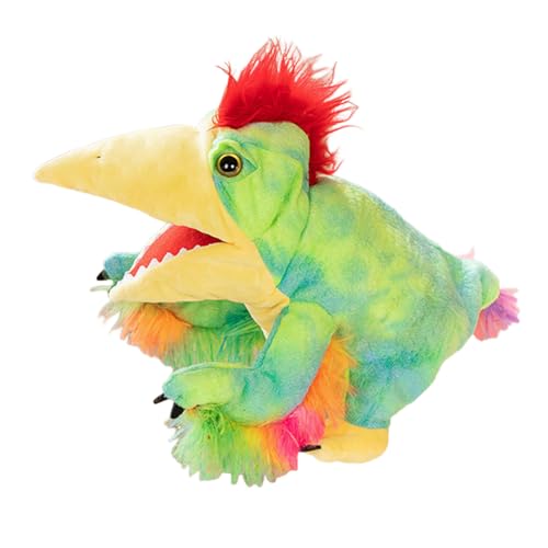 Dinosaurier Handpuppe Spielzeug Plüschtier Handpuppe Spielzeug mit beweglichem Mund Erwachsene Kinder Kleinkinder Stofftierpuppen zum Geschichtenerzählen Lehren Rollenspiel von BakerMiche