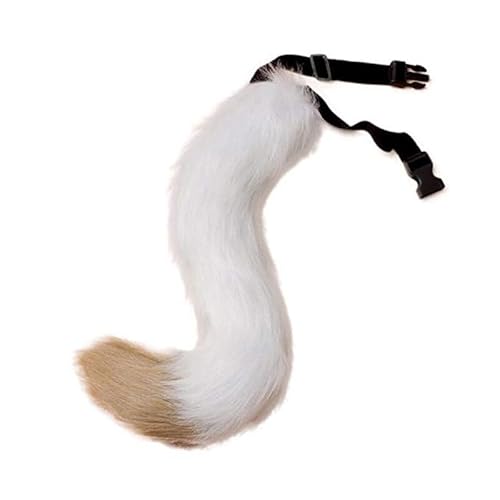 Furry Tail Cosplay Kostüme Kunstpelz Langer Fuchsschwanz superweiches Flauschiges Fuchsschwanz Kostüm für Teenager Erwachsene Halloween Rollenspiel Party von BakerMiche