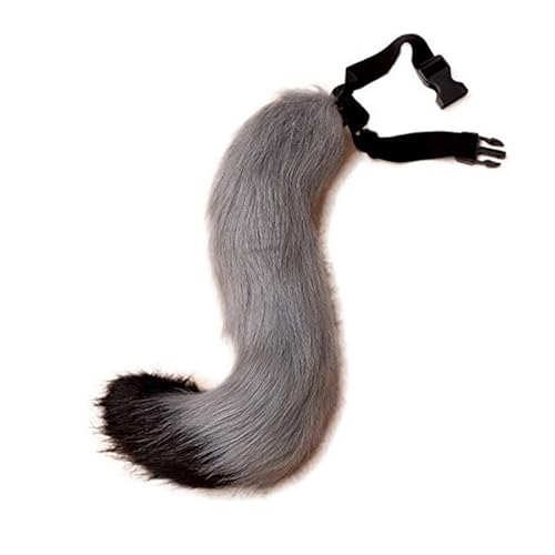 Furry Tail Cosplay Kostüme Kunstpelz Langer Fuchsschwanz superweiches Flauschiges Fuchsschwanz Kostüm für Teenager Erwachsene Halloween Rollenspiel Party von BakerMiche