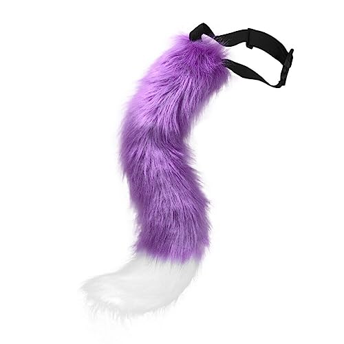 Furry Tail Cosplay Kostüme Kunstpelz Langer Fuchsschwanz superweiches Flauschiges Fuchsschwanz Kostüm für Teenager Erwachsene Halloween Rollenspiel Party von BakerMiche